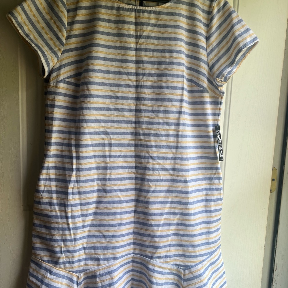 Striped Blue and Yellow Ladies Dress